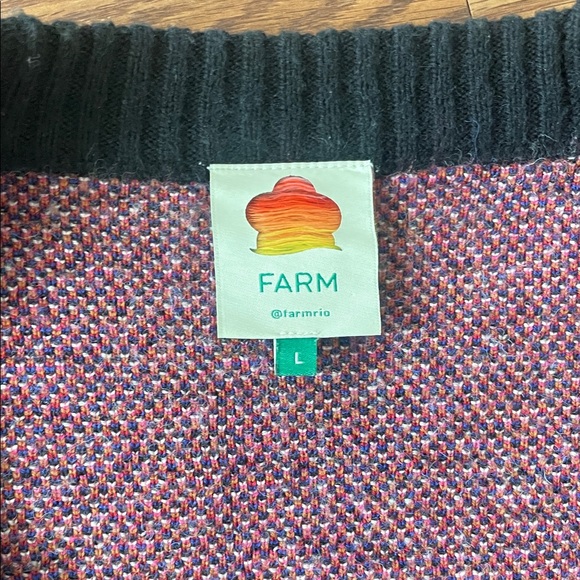 Farm Rio Mushroom Cardigan Sweater – Size L – Statement Knit - Picture 4 of 6